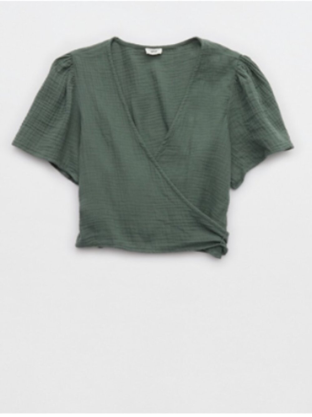 NWT Aerie Day-Off Wrap Top - Royal Palm Green